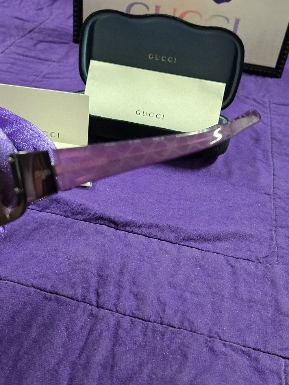 Gucci Purple Gradient Rimless Studded Sunglasses 1838F/S BLM46